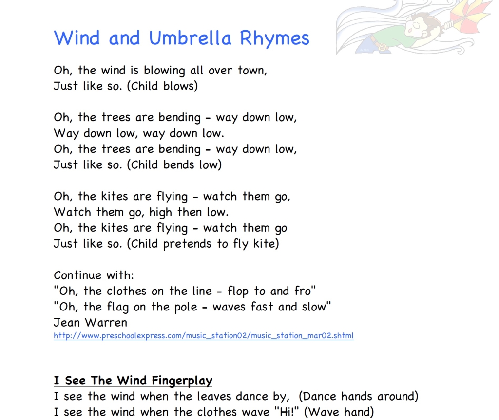 pic of rhymes wind umbrella - 100 Stories Before School